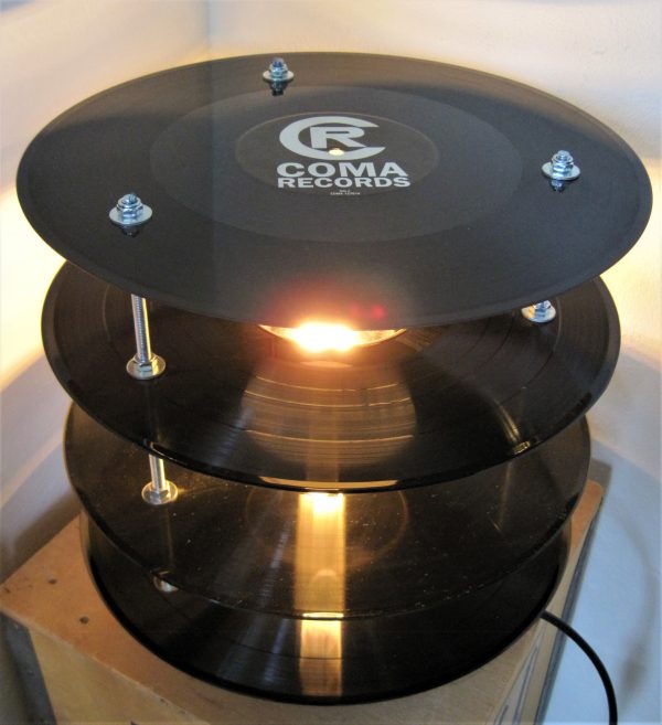 Vinyl record table lamp